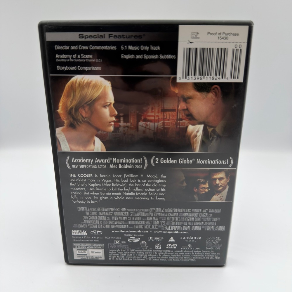 The Cooler DVD William H Macy Alec Baldwin Maria Bello Drama Vegas Movie - Picture 2 of 4